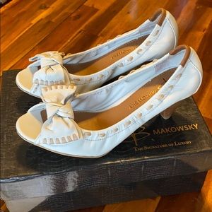 Bmakowsky White Italian Leather Shoes
